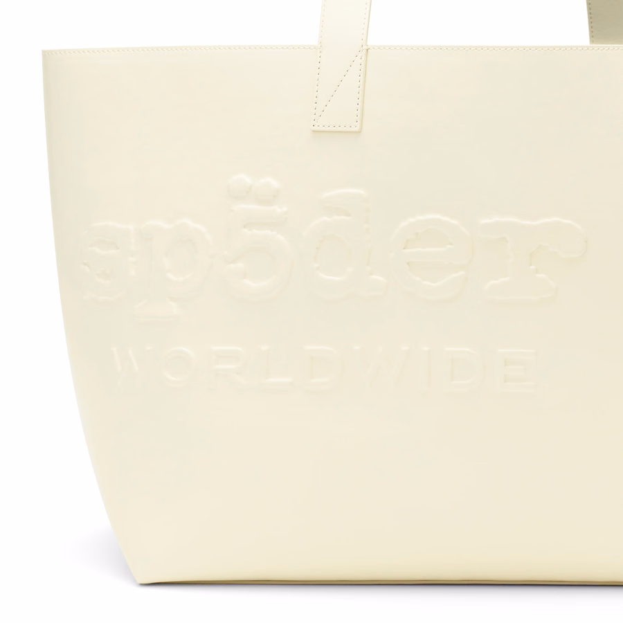 CREAM GHOST LEATHER TOTE BAG | SP5DER | KING SPIDER