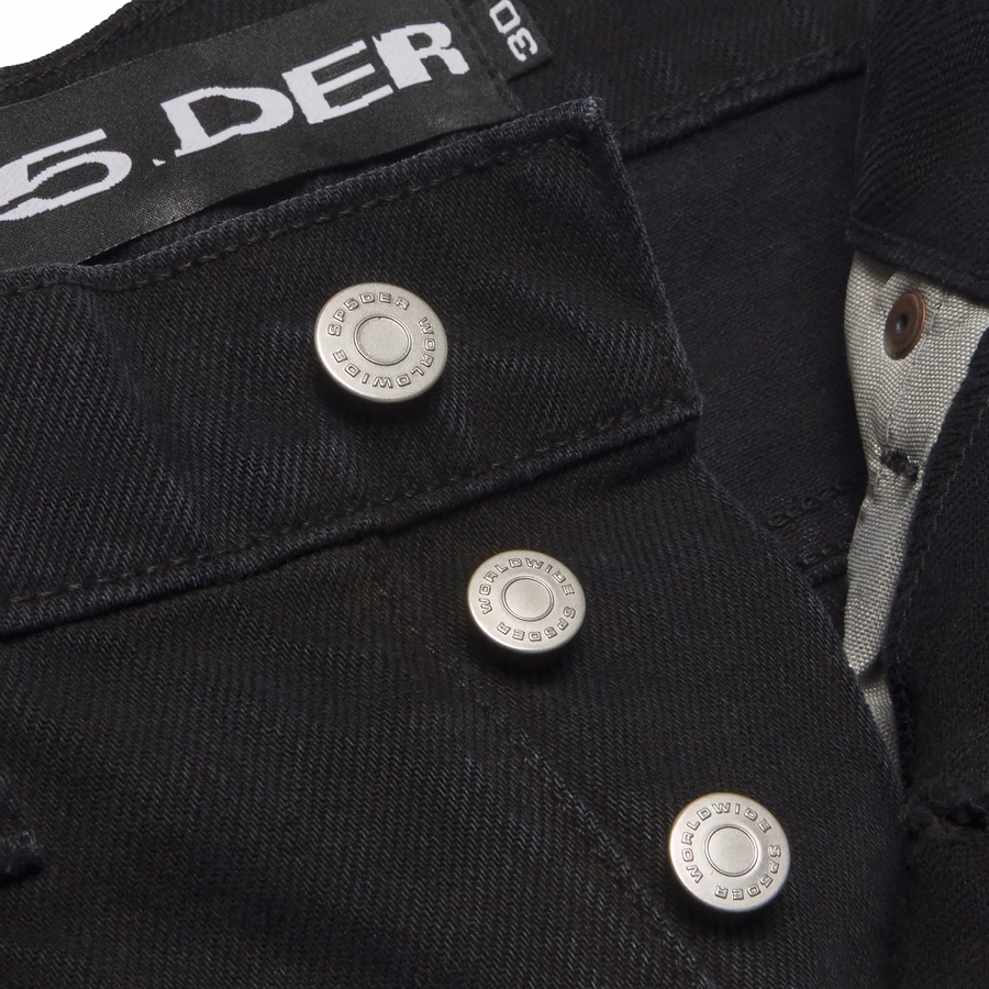 BLACK DISTRESSED LOGO V3 DENIM | SP5DER | KING SPIDER