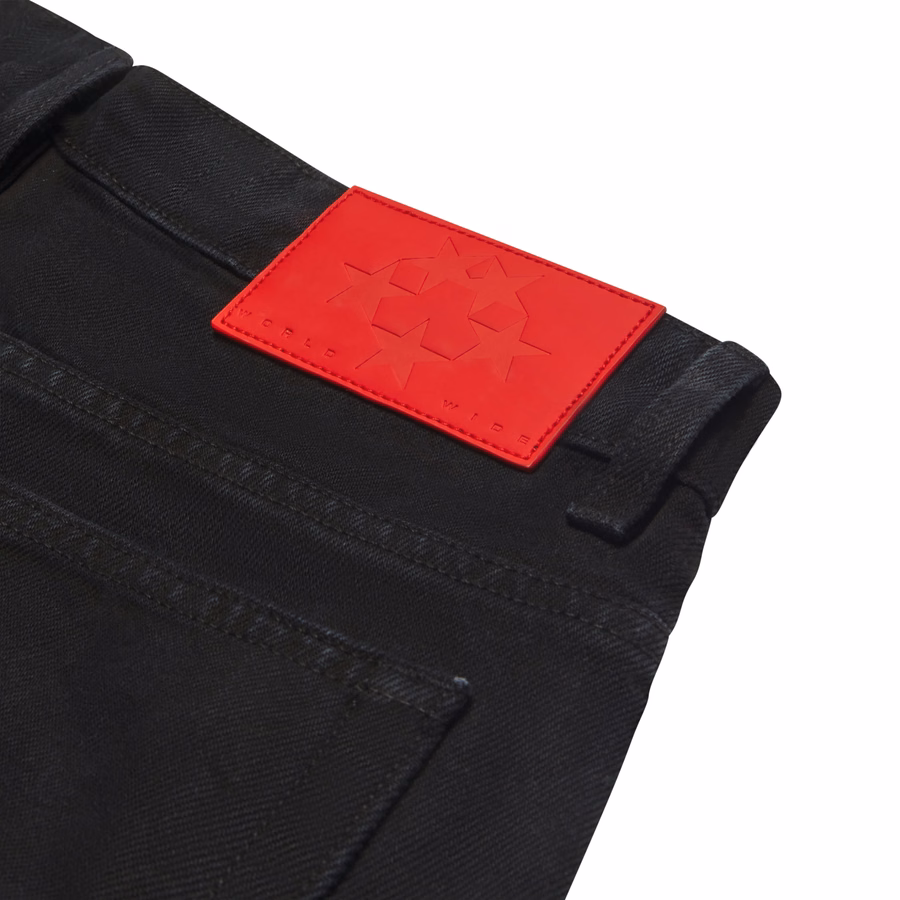 BLACK DISTRESSED LOGO V3 DENIM | SP5DER | KING SPIDER