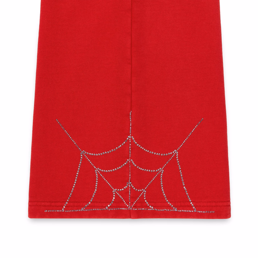 RED RHINESTONE WEB SWEATPANT | SP5DER | KING SPIDER