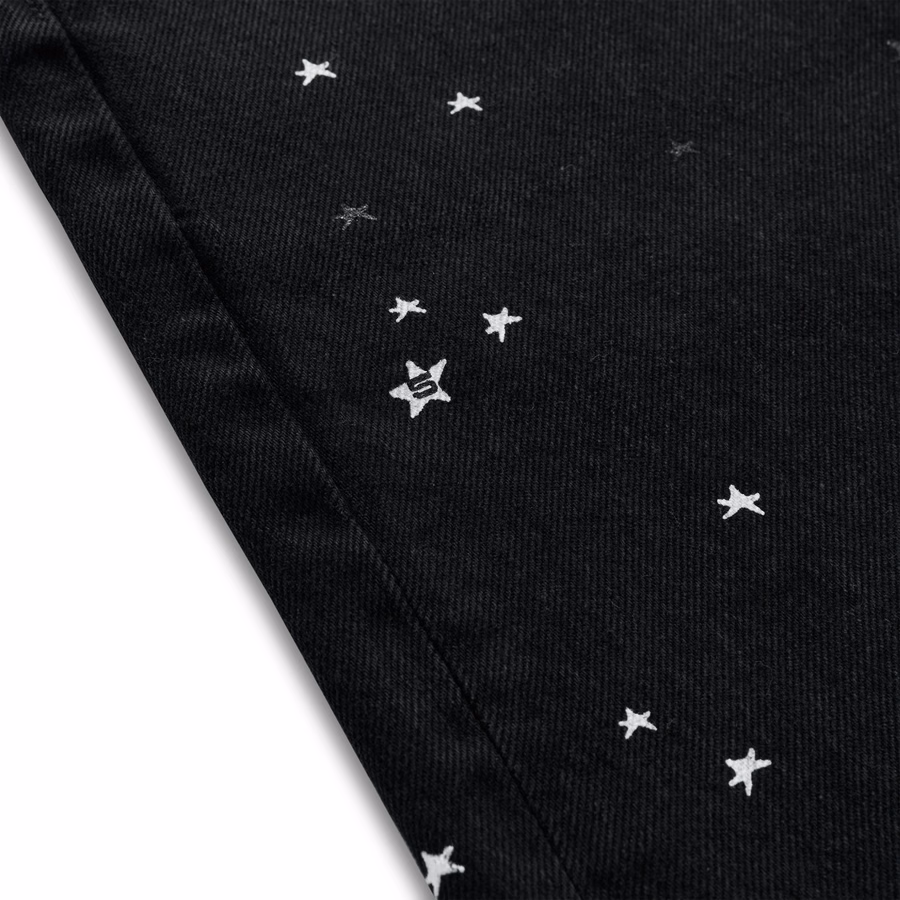BLACK HEAVY WEB DENIM SHORT | SP5DER | KING SPIDER