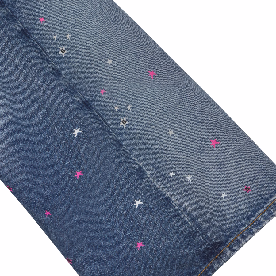 LIGHT BLUE HEAVY WEB DENIM SHORT | SP5DER | KING SPIDER