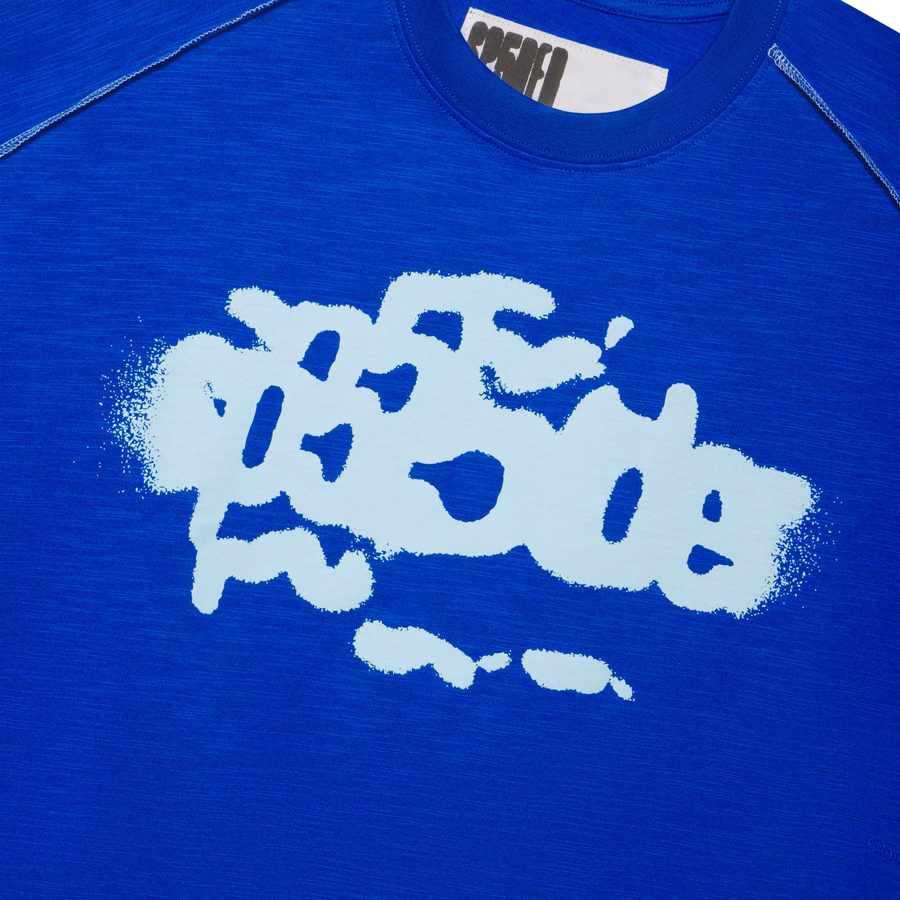TORY BLUE CONTRAST STITCH SLUB TEE | SP5DER | KING SPIDER
