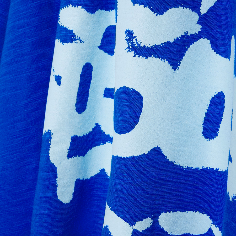TORY BLUE CONTRAST STITCH SLUB TEE | SP5DER | KING SPIDER