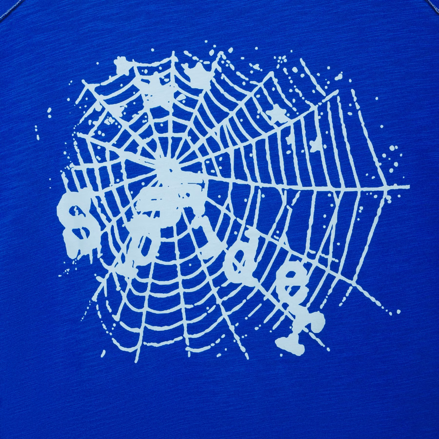 TORY BLUE CONTRAST STITCH SLUB TEE | SP5DER | KING SPIDER