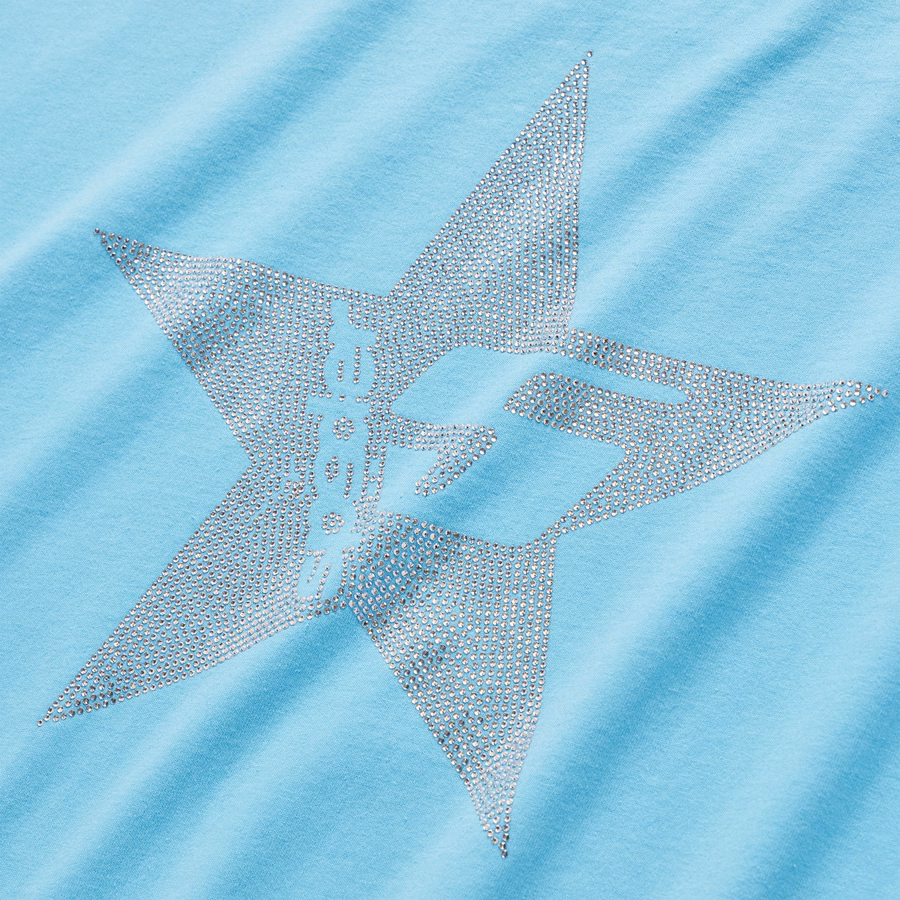 LIGHT BLUE BIG 5 STAR RHINESTONE TEE | SP5DER | KING SPIDER