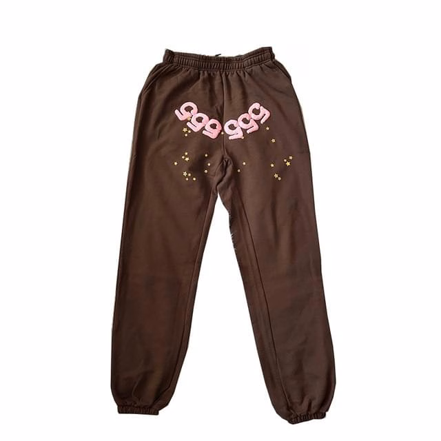 Sp5der 555 555-Web Pattern Tracksuit Brown