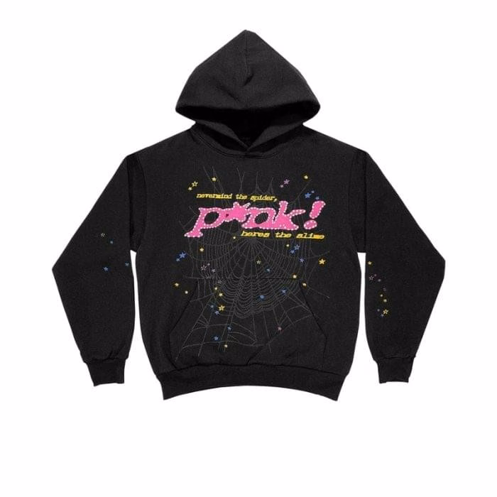 Sp5der Pink Black-Tracksuit Printed